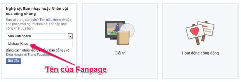 Tên fanpage không được quá dài